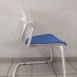 Fauteuil KEYN blanc assise bleue