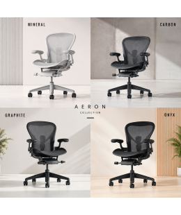 Fauteuil AERON Taille C coloris mineral, carbon, graphite et onyx - Herman MILLER