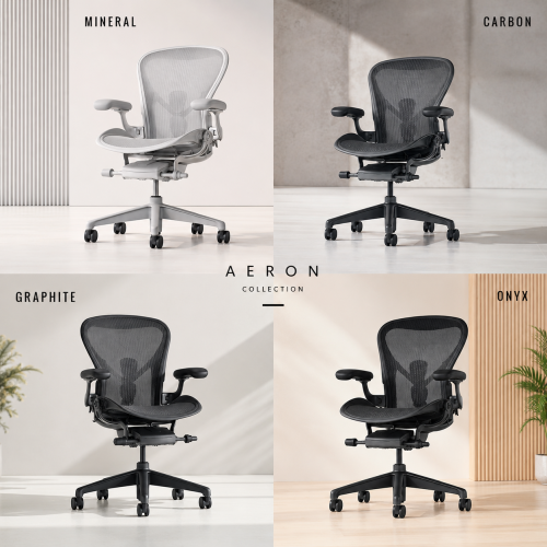 Fauteuil AERON Taille C coloris mineral, carbon, graphite et onyx - Herman MILLER