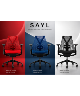 Fauteuil SAYL Herman MILLER dossier de couleur noir, bleu ou rouge