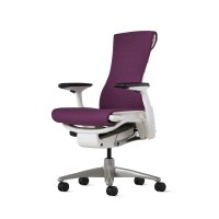 Fauteuil EMBODY Blanc/tissu Medley Mulberry - Herman MILLER
