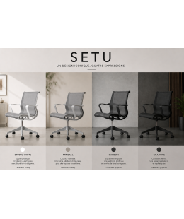 Fauteuil SETU Herman MILLER monochrome  à roulettes