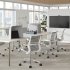 Fauteuil SETU Herman MILLER structure blanche intercept carbon à roulettes